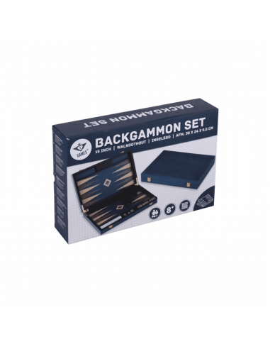Backgammon Noyer Bleu - 38 cm