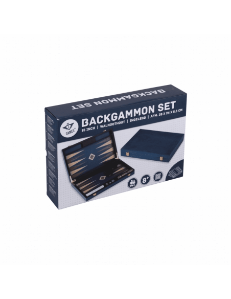 Backgammon Noyer Bleu - 38 cm