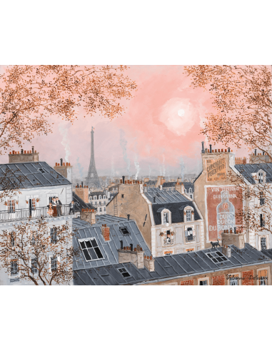 Ciel rose en hiver - Puzzle en bois -...