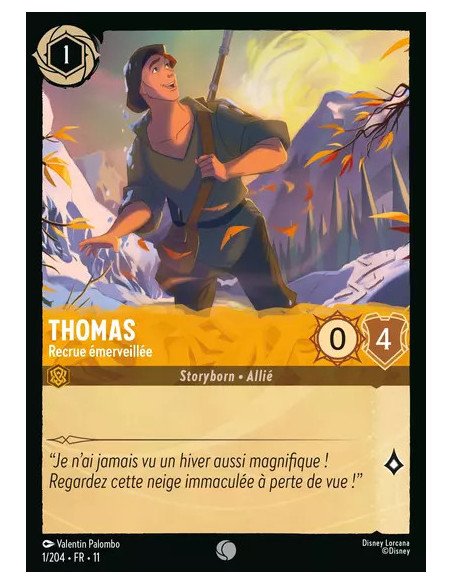 S11 - 001/242 : Thomas - Recrue émerveillée | Cartes à l'unité Lorcana