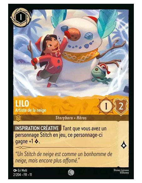 S11 - 002/242 : Lilo - Artiste de la neige | Cartes à l'unité Lorcana
