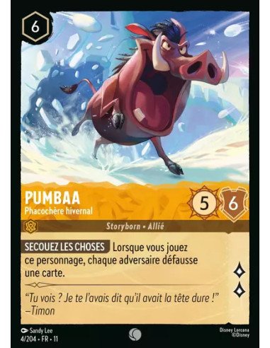 S11 - 004/204 : Pumbaa - Phacochère hivernal | Cartes à l'unité Lorcana