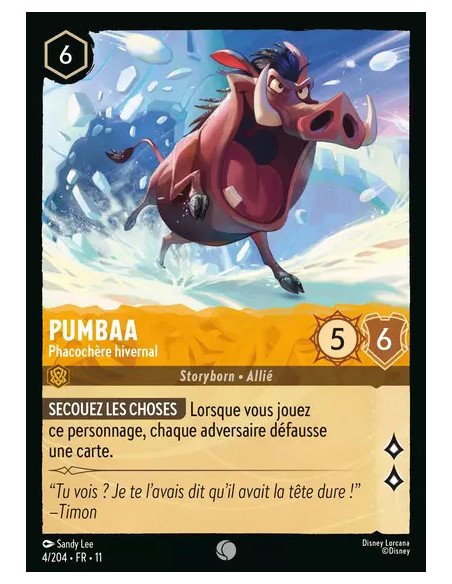 S11 - 004/204 : Pumbaa - Phacochère hivernal | Cartes à l'unité Lorcana