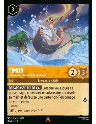 S11 - 016/204 : Timon - Glisse avec des boules de neige | Cartes à l'unité Lorcana