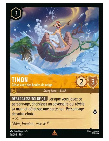 S11 - 016/204 : Timon - Glisse avec des boules de neige | Cartes à l'unité Lorcana