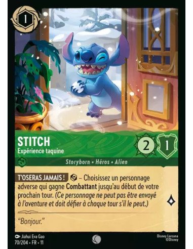 S11 - 070/204 : Stitch - Expérience taquine | Cartes à l'unité Lorcana