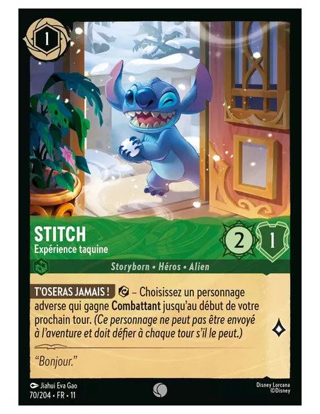 S11 - 070/204 : Stitch - Expérience taquine | Cartes à l'unité Lorcana