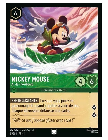 S11 - 091/204 : Mickey Mouse - As du snowboard | Cartes à l'unité Lorcana