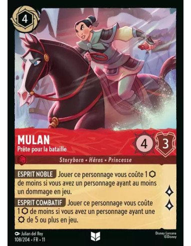 S11 - 108/204 : Mulan - Prête pour la bataille | Cartes à l'unité Lorcana