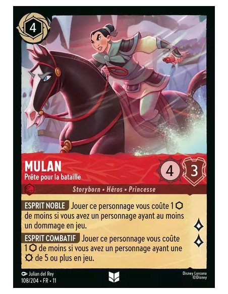 S11 - 108/204 : Mulan - Prête pour la bataille | Cartes à l'unité Lorcana