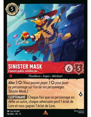 S11 - 116/204 : Sinister Mask - Ennemi public numéro un | Cartes à l'unité Lorcana