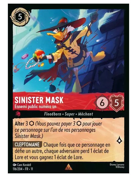 S11 - 116/204 : Sinister Mask - Ennemi public numéro un | Cartes à l'unité Lorcana