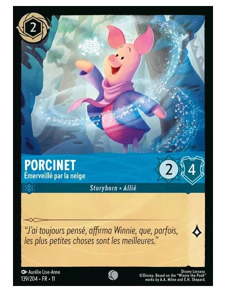 S11 - 139/204 : Porcinet - Émerveillé par la neige | Cartes à l'unité Lorcana