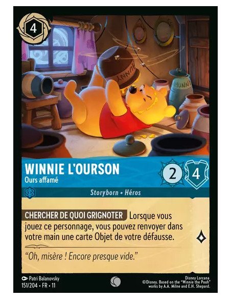 S11 - 151/204 : Winnie l'ourson - Ours affamé | Cartes à l'unité Lorcana