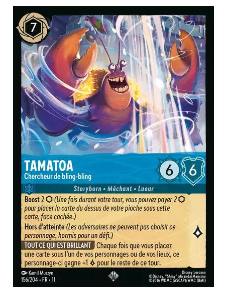 S11 - 156/204 : Tamatoa - Chercheur de bling-bling | Cartes à l'unité Lorcana