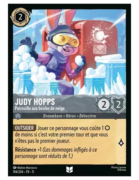 S11 - 194/204 : Judy Hopps - Patrouille aux boules de neige | Cartes à l'unité Lorcana