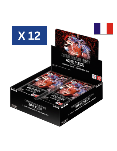 Image d'une dislay One Piece OP16 ouvertes avec un drapeau Français et le texte X12