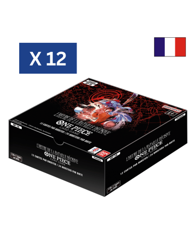 Image d'une dislay One Piece OP16 ouvertes avec un drapeau Français et le texte X12