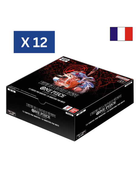 Image d'une dislay One Piece OP16 ouvertes avec un drapeau Français et le texte X12