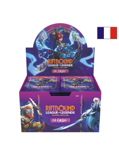 Image d'une display riftbound déchaînement avec un drapeau français