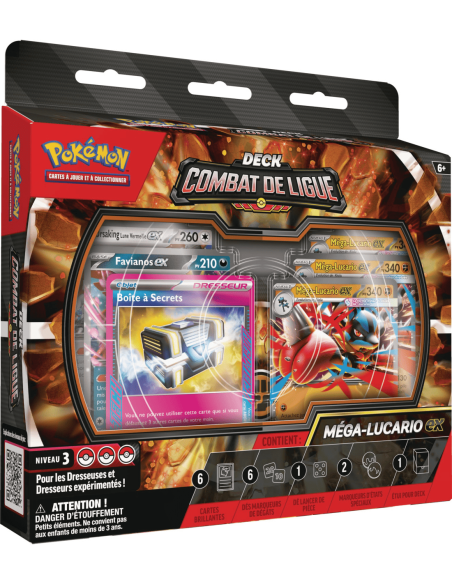 Pokémon : Deck de Combat de Ligue Mega-Lucario Ex - Jeu de cartes