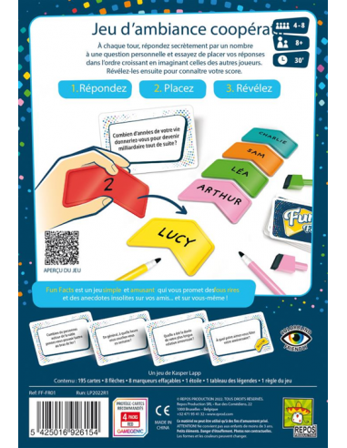Fun Facts - Jeux d'ambiance - Jeux pour l'Apéro - dos de la boîte