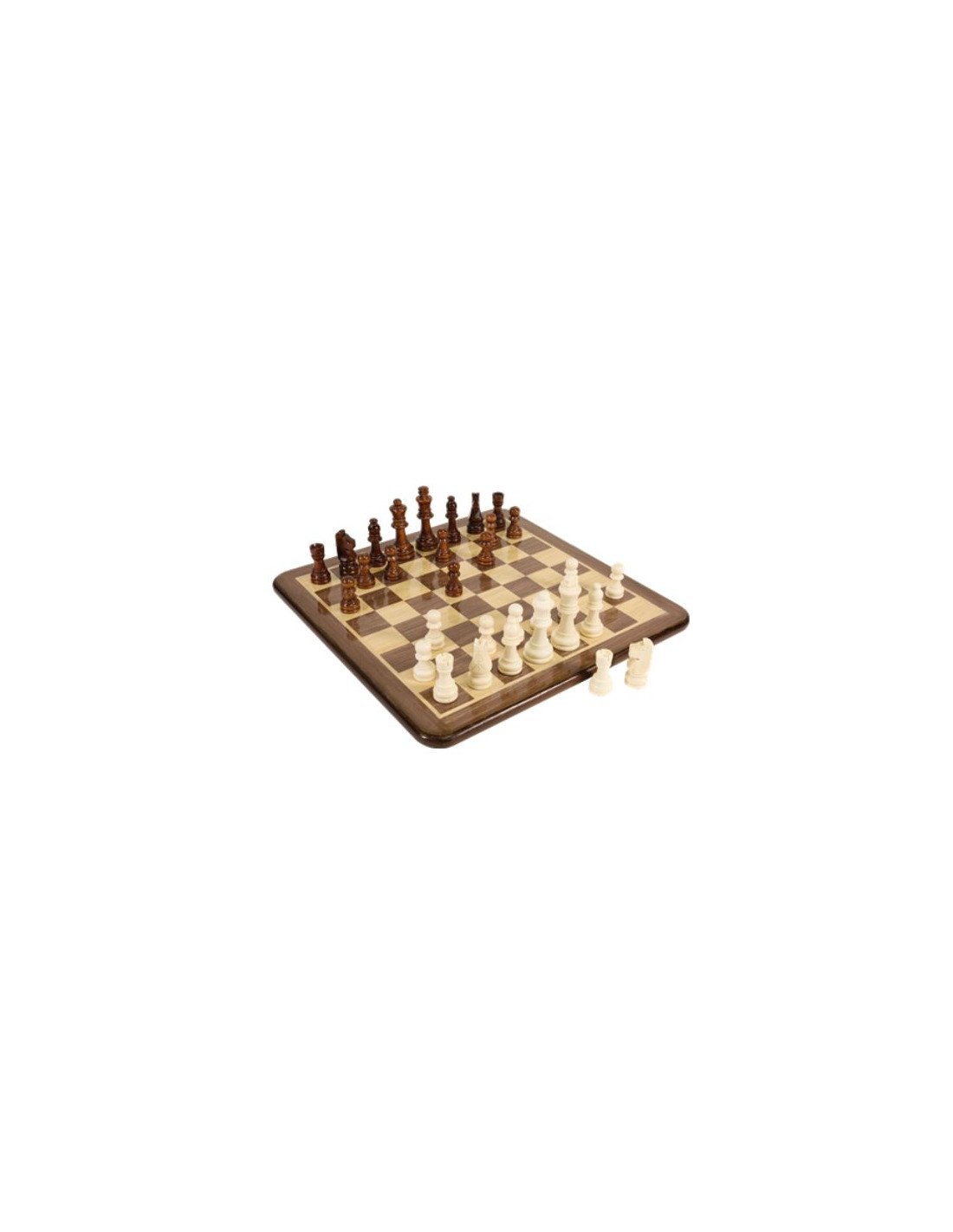 Coffret d'échecs de luxe en cuir impression galuchat