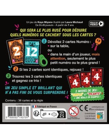 Trio - Jeux de société - Jeux Familiaux - dos de la boîte