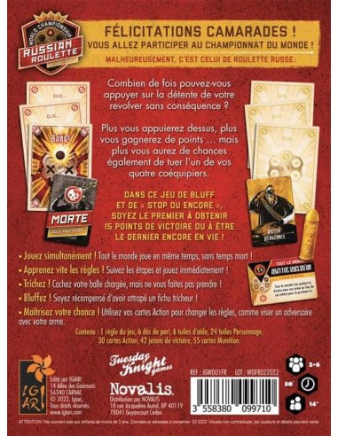 World Championship Russian Roulette - Jeu d'Ambiance - Dos