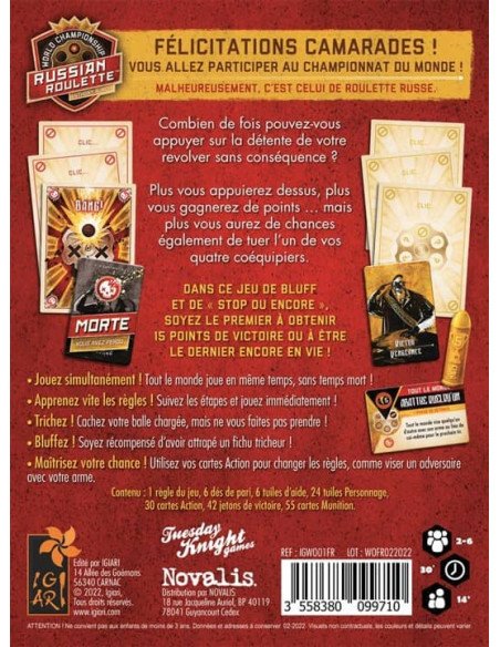 World Championship Russian Roulette - Jeu d'Ambiance - Dos