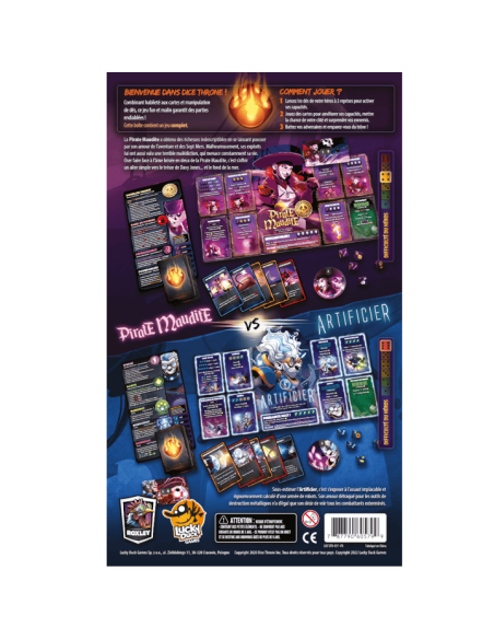 Dice Throne S2 : Artificier VS Pirate Maudite - Jeu 2 Joueurs - Dos