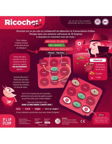 Ricochet 3 - Ricochons : Quand Satan Brouille l'Ecoute - Jeux de société - Jeux Familiaux - Jeux Coopératifs - dos de la boîte