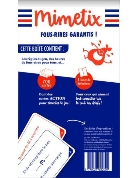 Mimetix 2023 - Jeux d'ambiance - Jeux de Mime - dos de la boîte