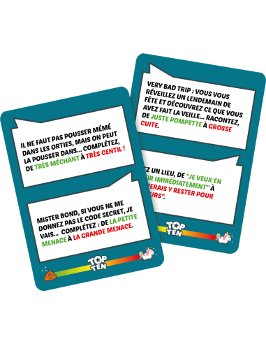 Top Ten - Jeux d'ambiance - Jeux pour l'Apéro - dos de la boîte