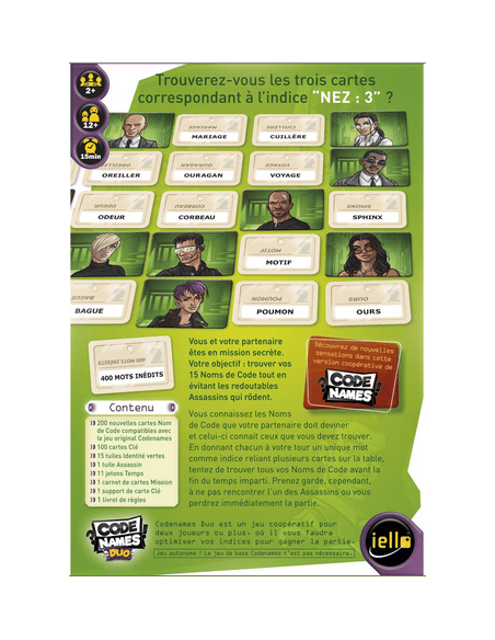 Codenames Duo - Juex de société - Jeux 2 Joueurs - dos de la boîte