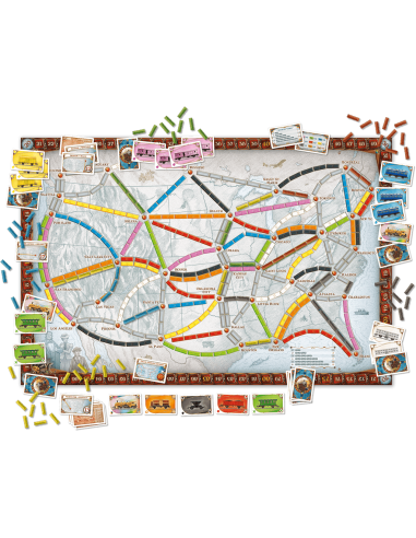 Les Aventuriers du Rail - Jeux de société - Jeux Familiaux - contenu - matériel - plateau - cartes