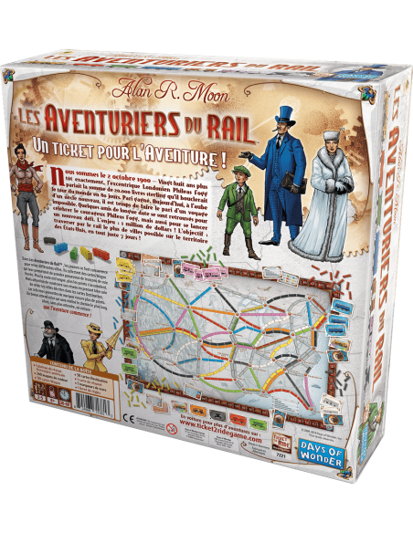 Les Aventuriers du Rail - Jeux de société - Jeux Familiaux  - dos de la boîte