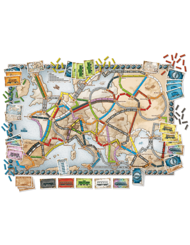 Les Aventuriers du Rail : Europe - Jeux de société - Jeux Familiaux - contenu - matériel - plateau - cartes