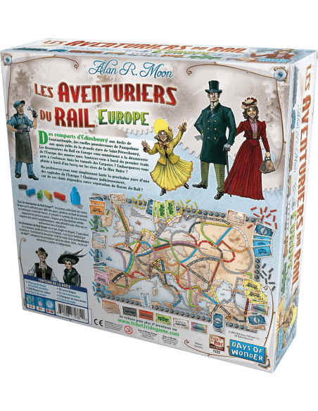 Les Aventuriers du Rail : Europe - Jeux de société - Jeux Familiaux - dos de la boîte