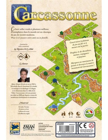 Carcassonne - Jeux de société - Jeux Familiaux - dos de la boîte