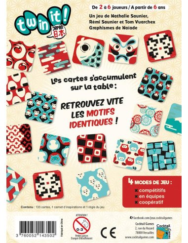 Twin it Japan - Jeux de société - Jeux Familiaux - dos de la boîte