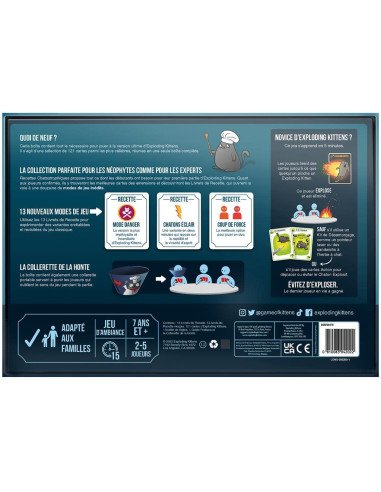 Exploding Kittens : Recettes Chatastrophiques - Jeux d'ambiance - Jeux pour l'Apéro - dos de la boîte