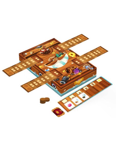 La Planche des Pirates - Jeux enfants - Jeux 5 ans - boîte - plateau - contenu - matériel - cartes