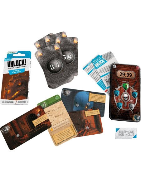 Unlock Short Adventures : Le Donjon de Doo-Arann - Jeux de société - Jeux d'Enquêtes - cover -couverture - boîte - contenu