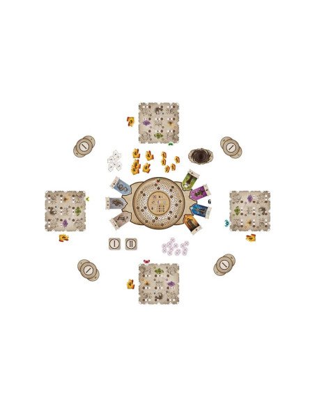 Rauha - Jeux de société - Jeux Initiés - contenu - matériel - plateaux - tuiles - cartes - jetons - pions