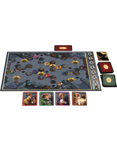 Mr. Jack London - Jeux de société - Jeux 2 Joueurs - contenu - matériel - plateau - cartes - tuiles