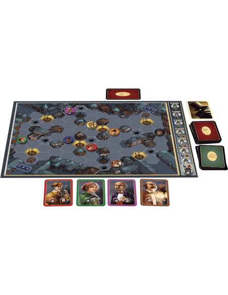 Mr. Jack London - Jeux de société - Jeux 2 Joueurs - contenu - matériel - plateau - cartes - tuiles