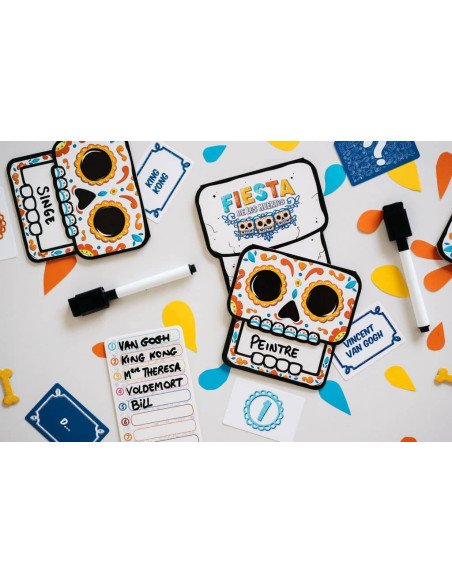 Fiesta de los Muertos - Jeux d'ambiance - Jeux de déduction - contenu - matériel - cartes - feutres