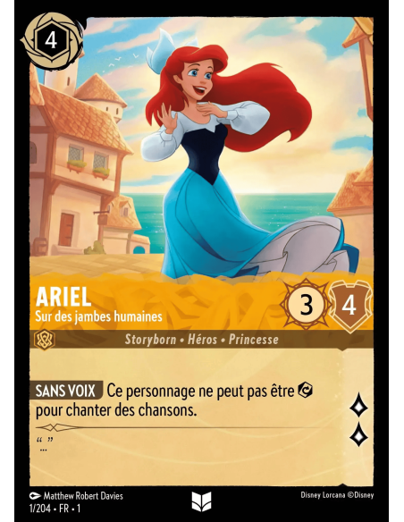 S1 - 001/204 - Ariel : Sur des jambes humaines - Disney Lorcana - Série 1