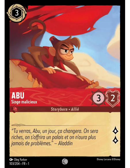 S1 - 103/204 - Abu : Singe malicieux - Disney Lorcana - Série 1